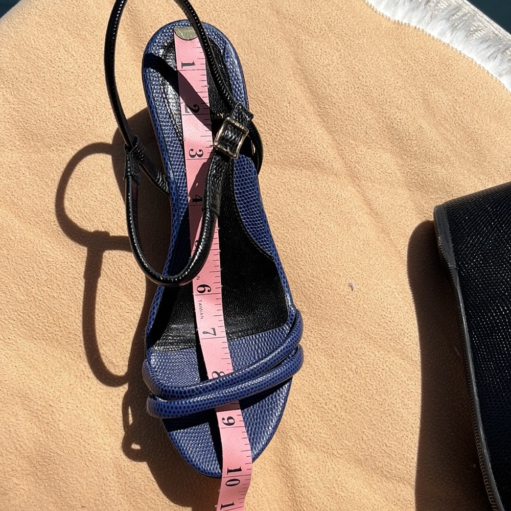 Authentic Fendi Blue Leather Platform Wedge - Picture 12 of 16